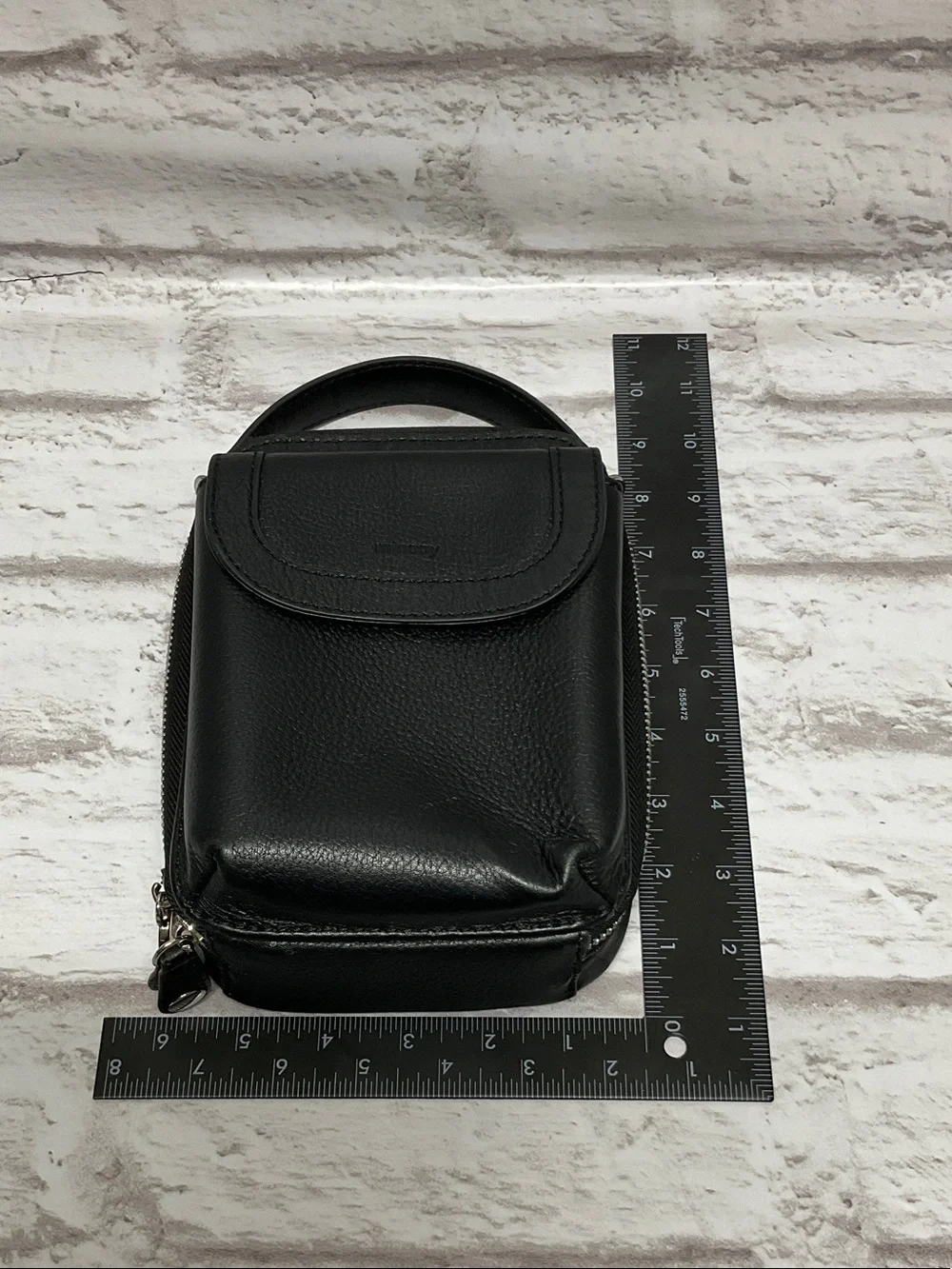 Minooy Black Leather Messenger Crossbody for Men